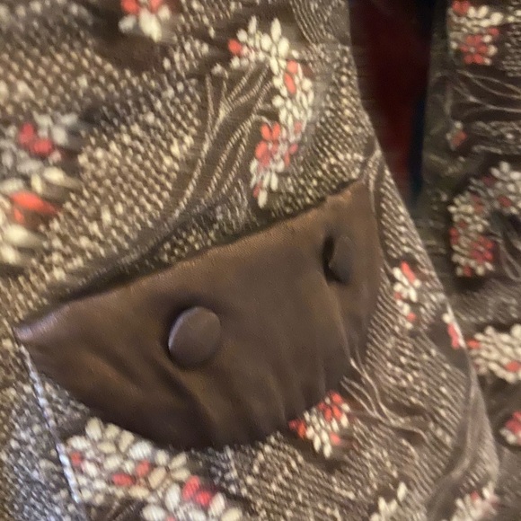 Kensie Girl Brown Flower Velvet blazer - Picture 2 of 5